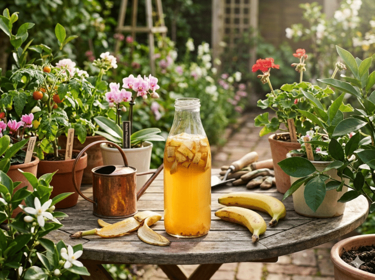 bouteille d'Eau de banane dans jardin